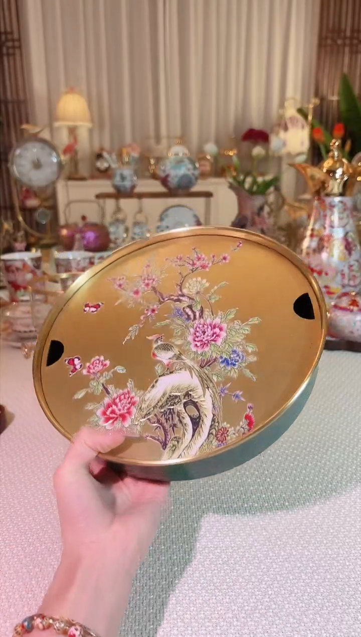 【闪购商品】瓷纯铜茶盘