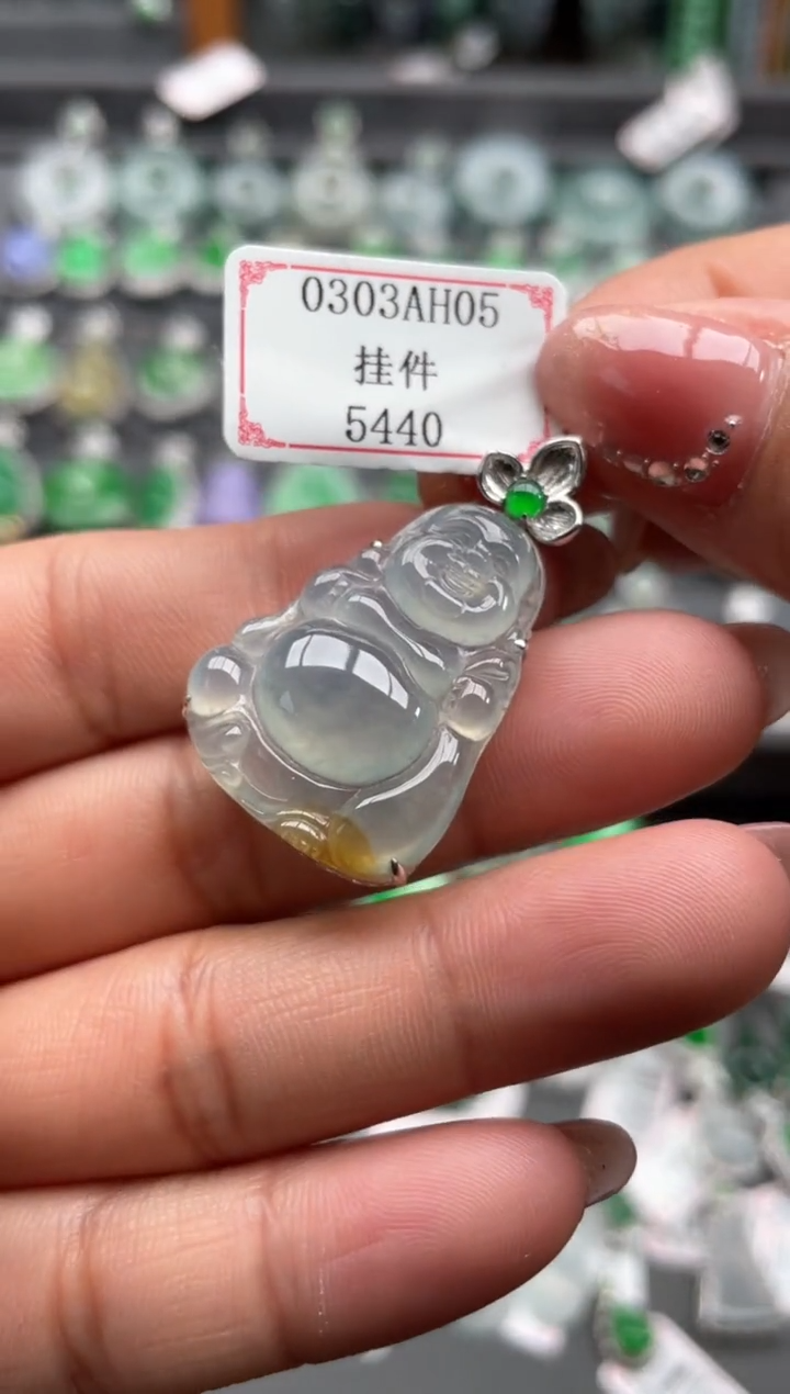 【闪购商品】翡翠挂件18K金镶嵌0303AH05