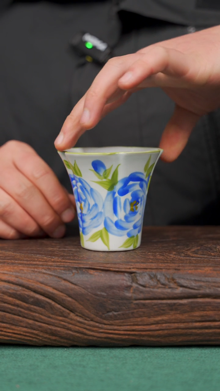 【闪购商品】瓷片8景德镇杯釉下手工手绘瓷器