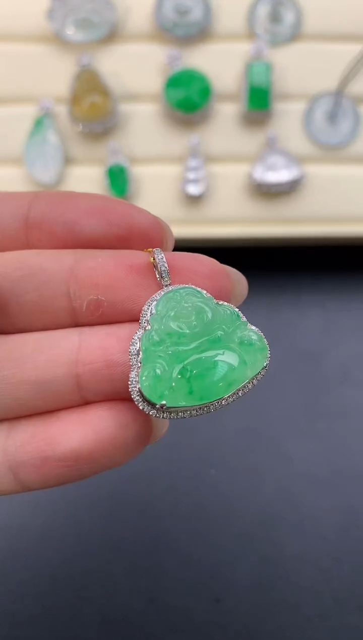 【闪购商品】翡翠颈饰18K金镶嵌X232     