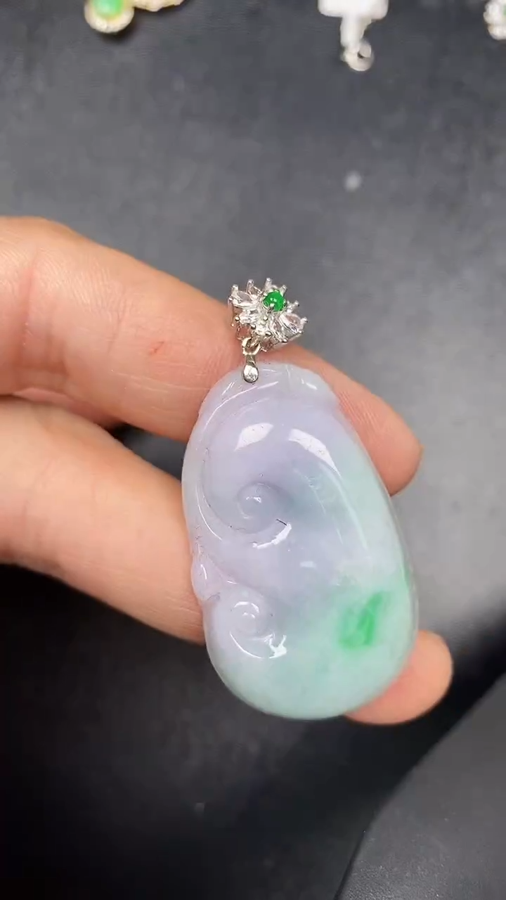 银S925镶嵌戒指翡翠3380