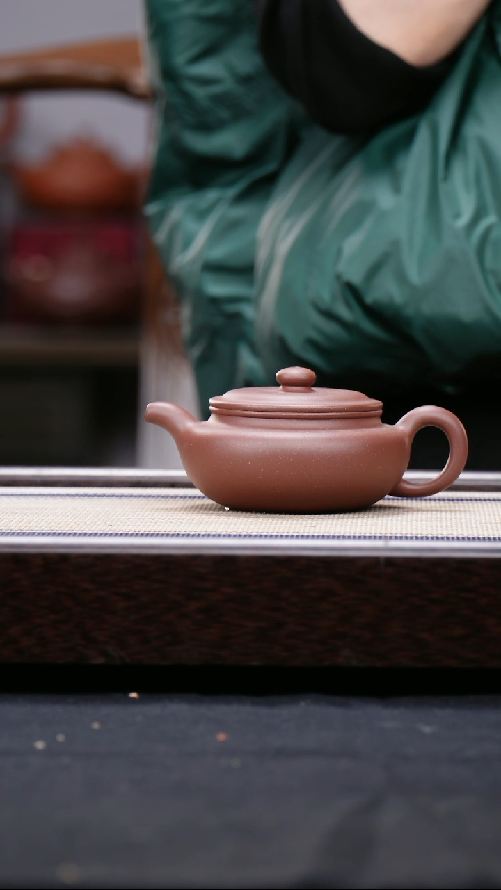 【闪购商品】紫砂茶壶四号井低槽青  扁腹   张杰 