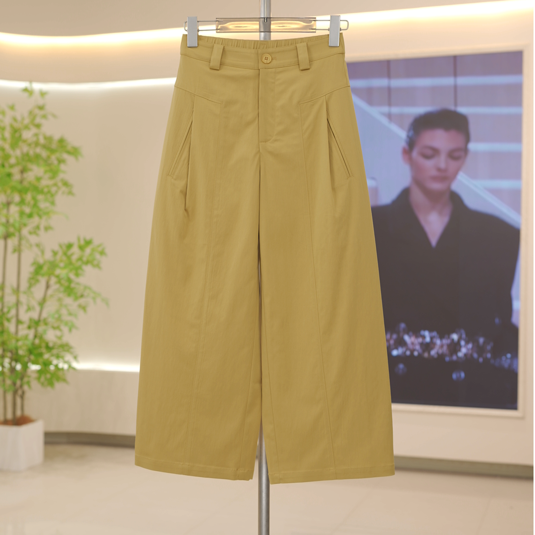 【认准正版】夏季百搭高腰显瘦直筒宽松松紧腰女士八分裤