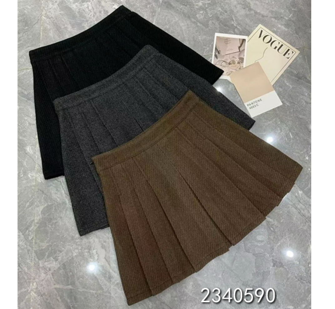 小妳XiaoNi———（冬款呢子百褶半身裙2340590）