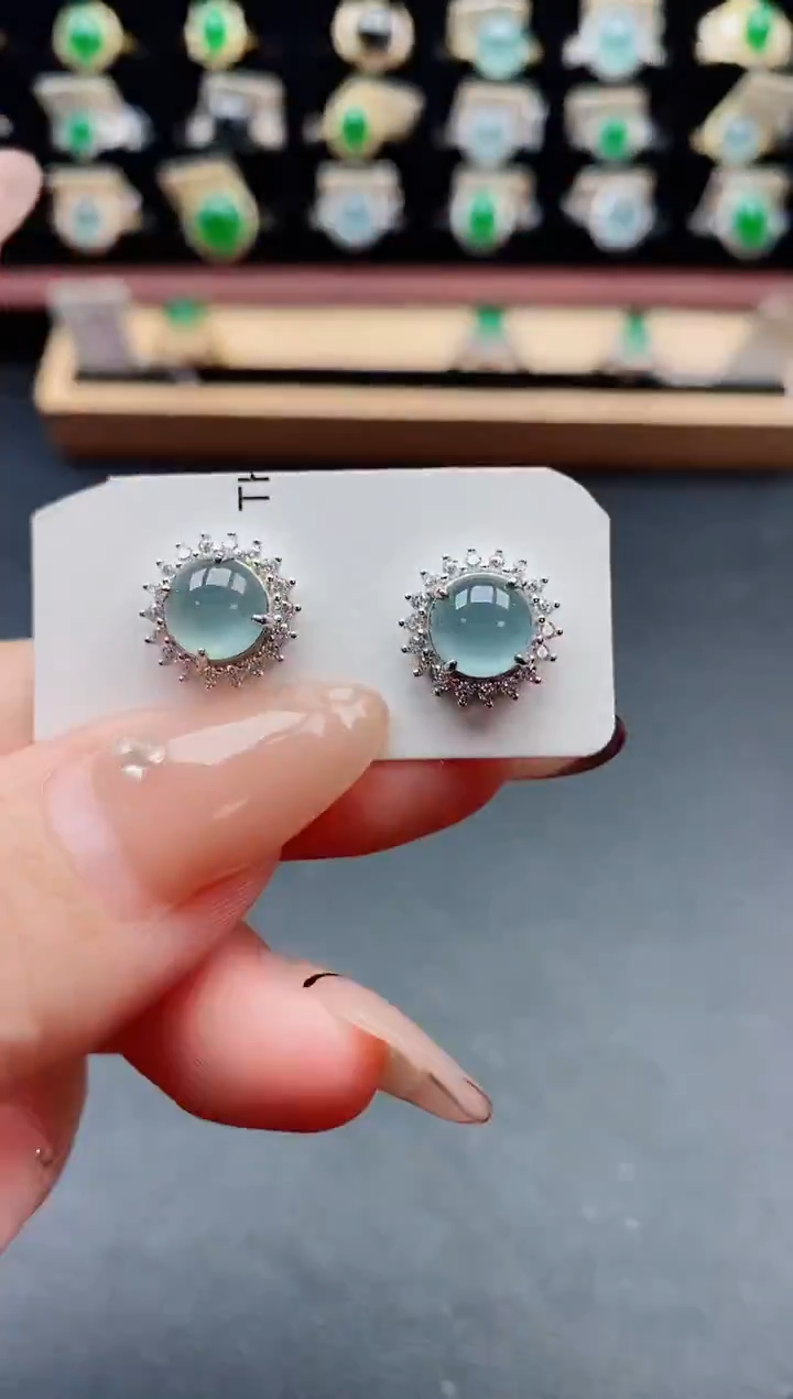 银S925镶嵌戒指翡翠1