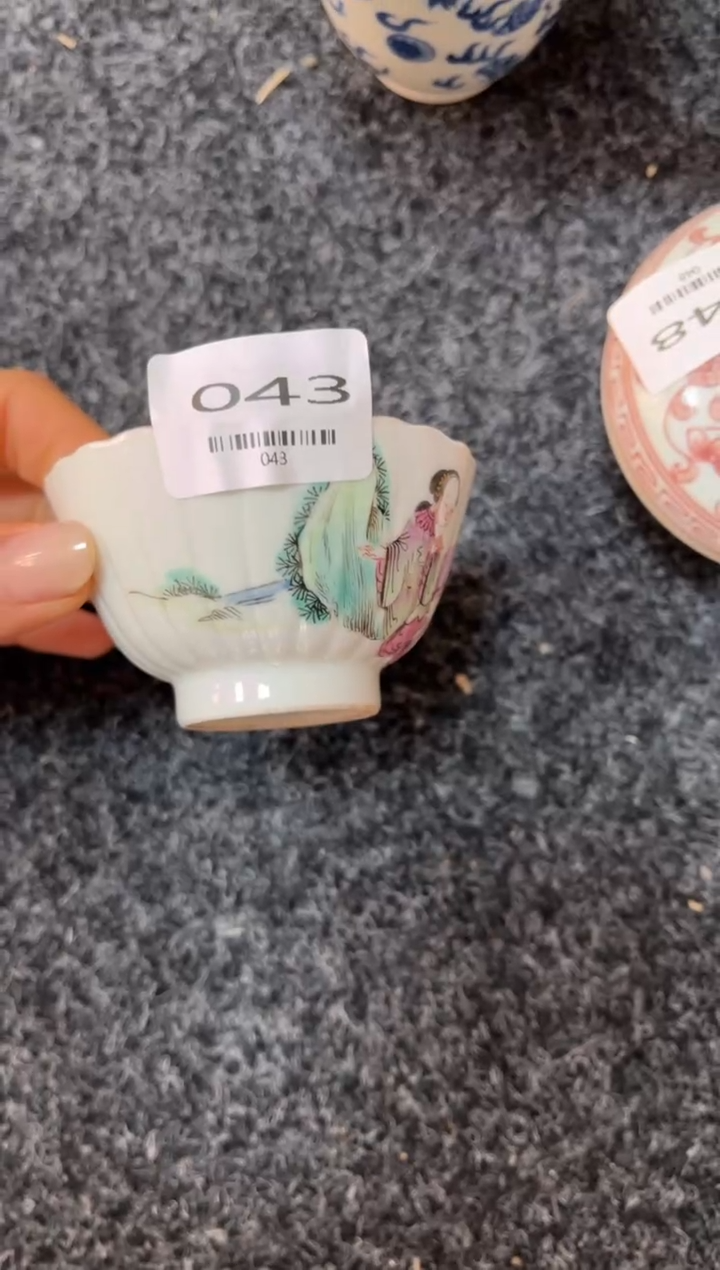 瓷片双**业A043 瓷器小摆件小摆件