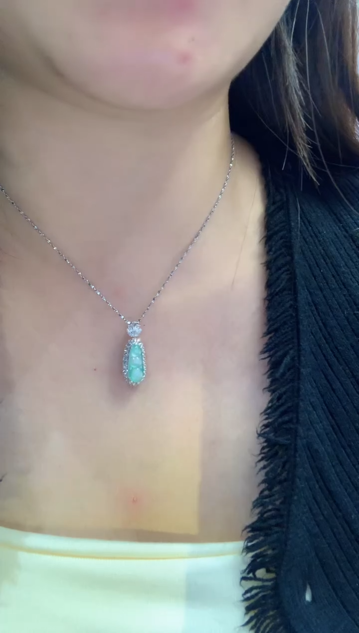 吊坠(不含链)18K金镶嵌翡翠ZYZ多样性发其一