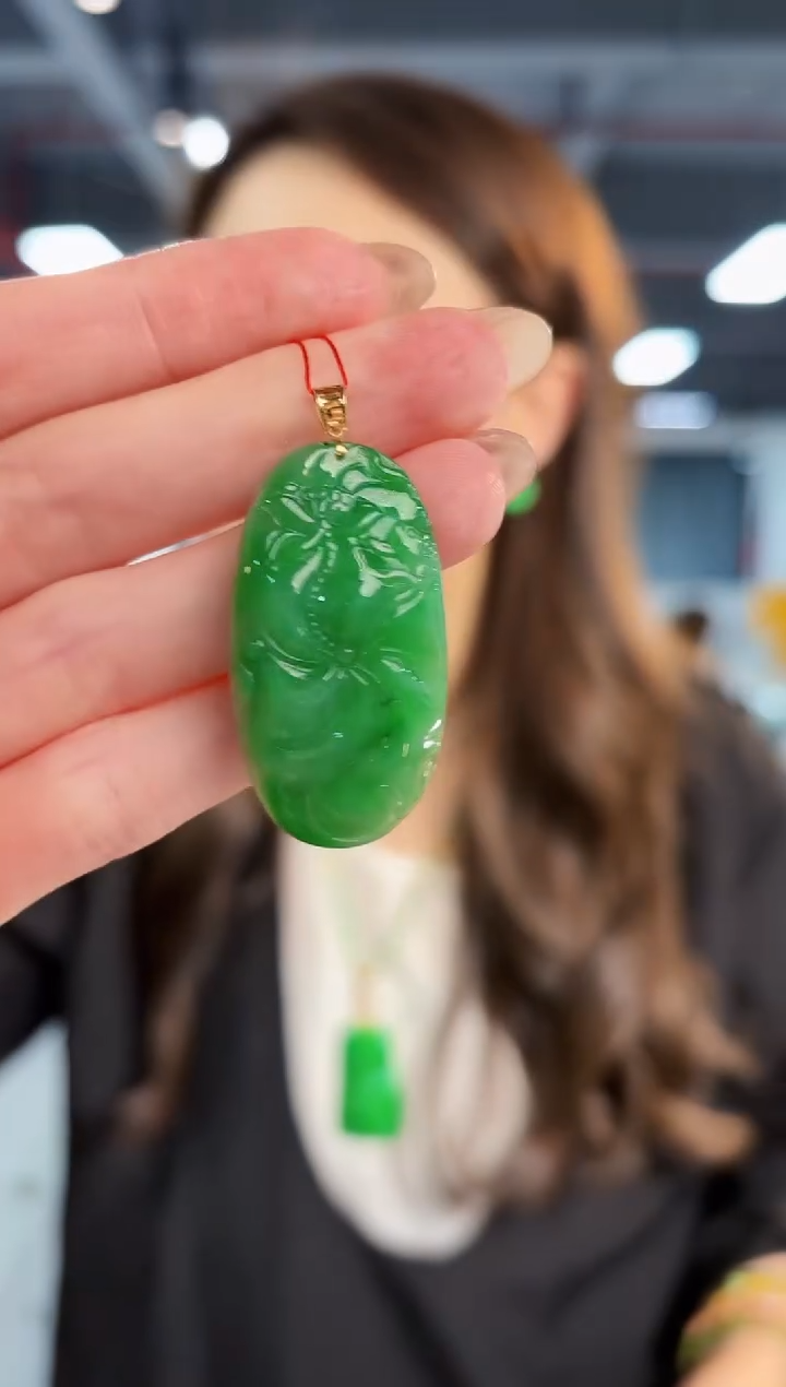 【闪购商品】翡翠颈饰18K金镶嵌缅料A货/支持复检/一件