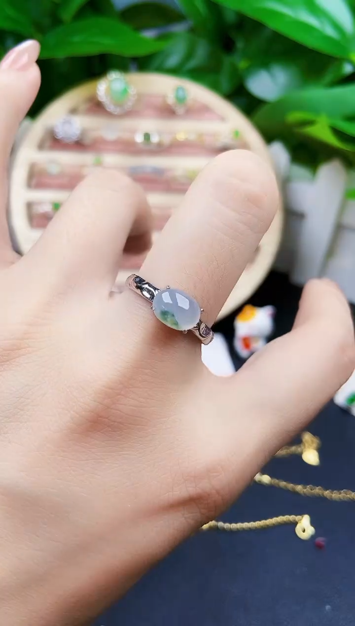 翡翠戒指银S925镶嵌21