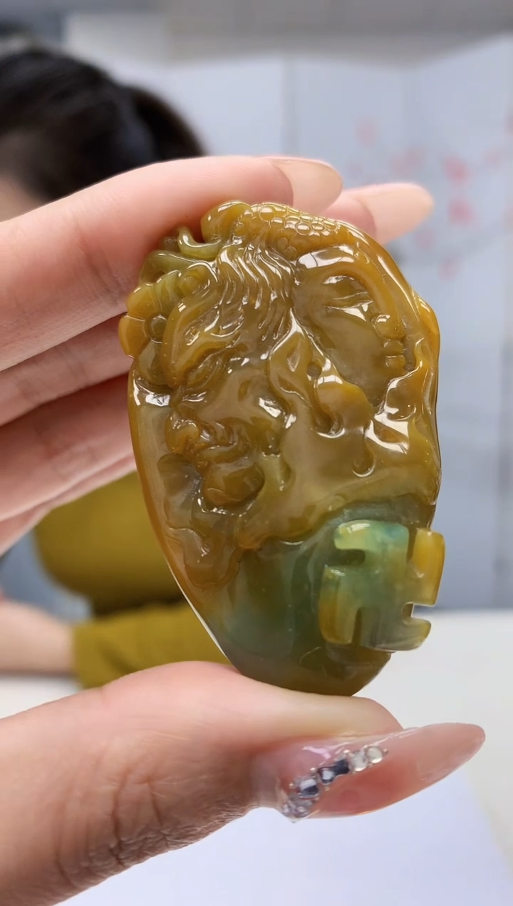 【闪购商品】定制翡翠未镶嵌4902MM-毛货挂件佛魔56