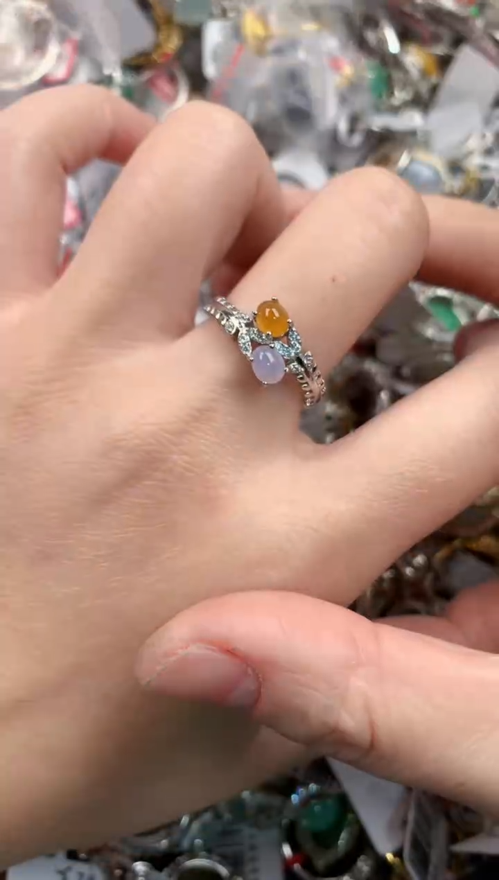 银S925镶嵌戒指翡翠444               6