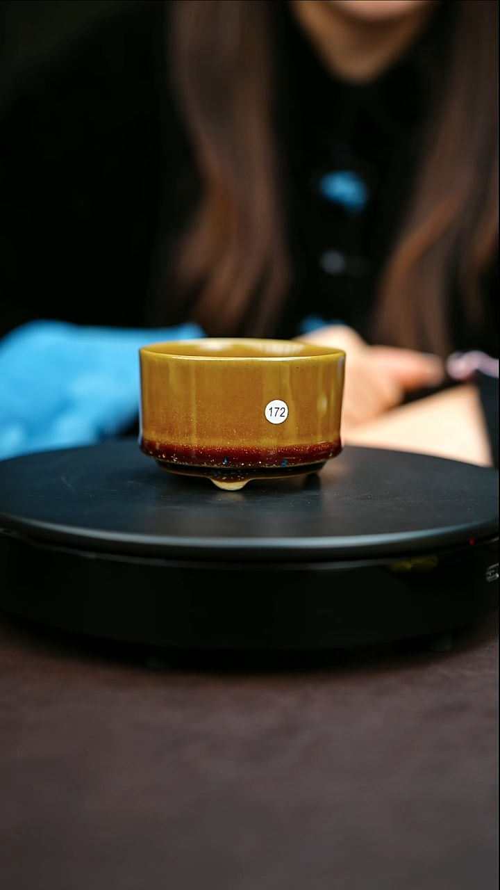 172#原矿钧瓷炉钧釉直口杯