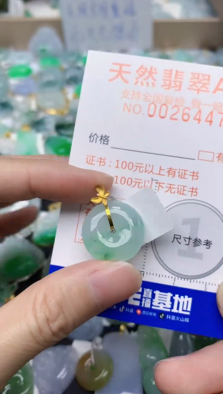 【闪购商品】翡翠颈饰18K金镶嵌51天然翡翠A货  