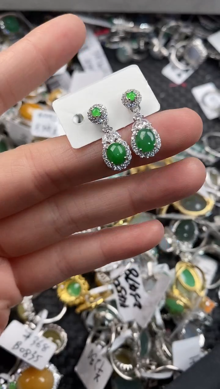 银S925镶嵌戒指翡翠11              5