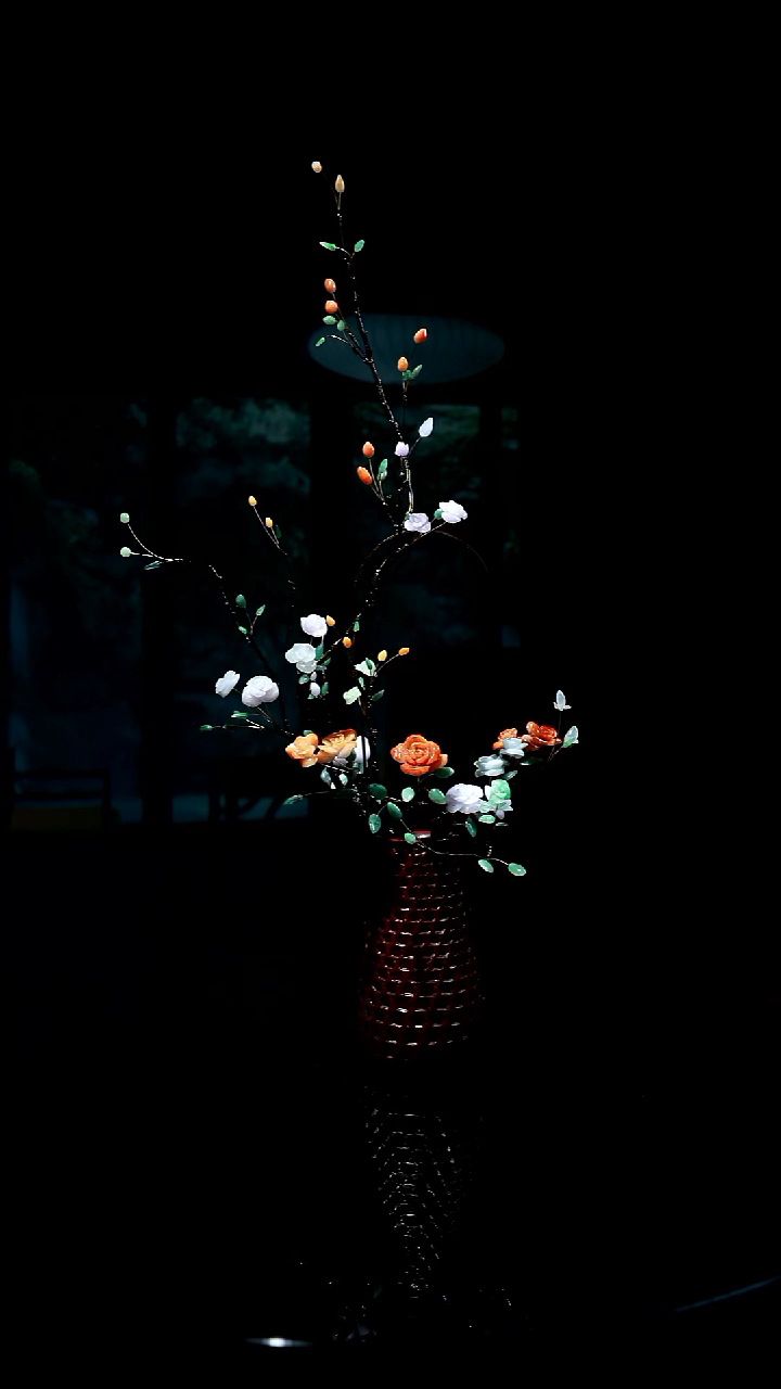 未镶嵌摆件翡翠组合花蓝