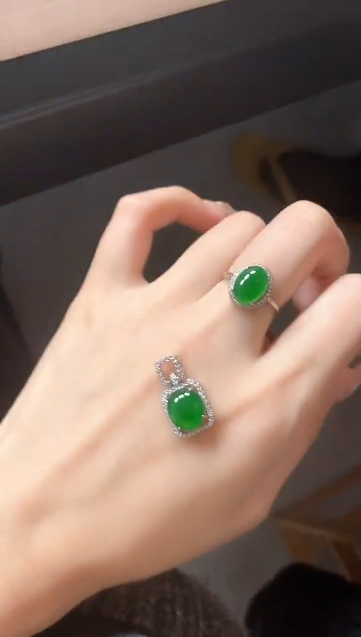 银S925镶嵌戒指翡翠511