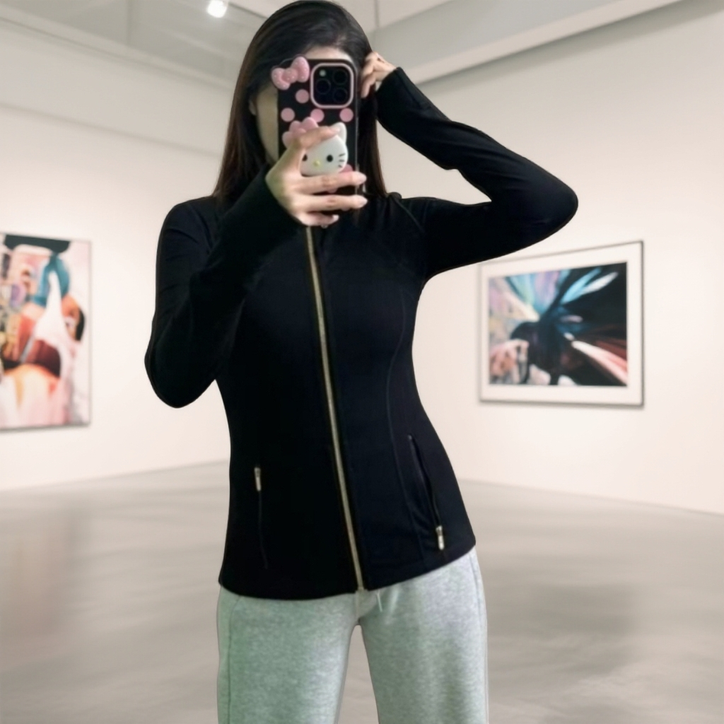 立领修身瑜伽服长款薄款一毛毛一样样