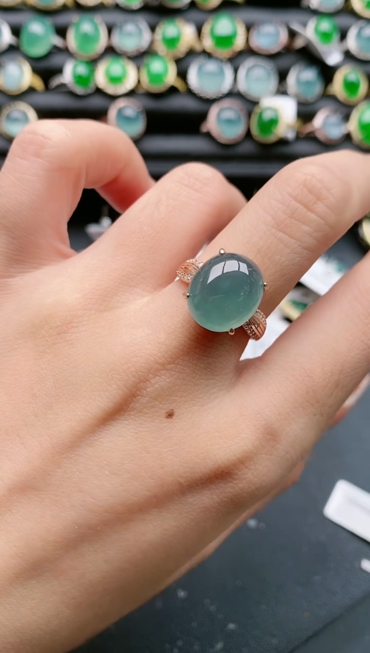 【闪购商品】翡翠戒指银S925镶嵌11111
