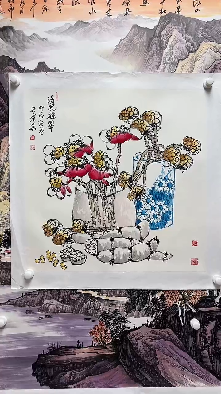 国画王迎春花鸟A726