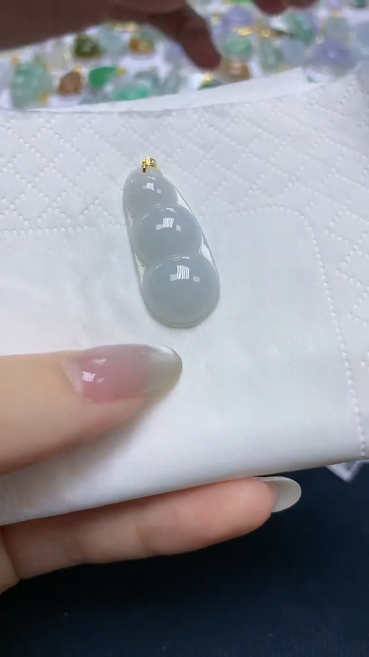 【闪购商品】翡翠18K金镶嵌颈饰天然缅甸A货翡翠