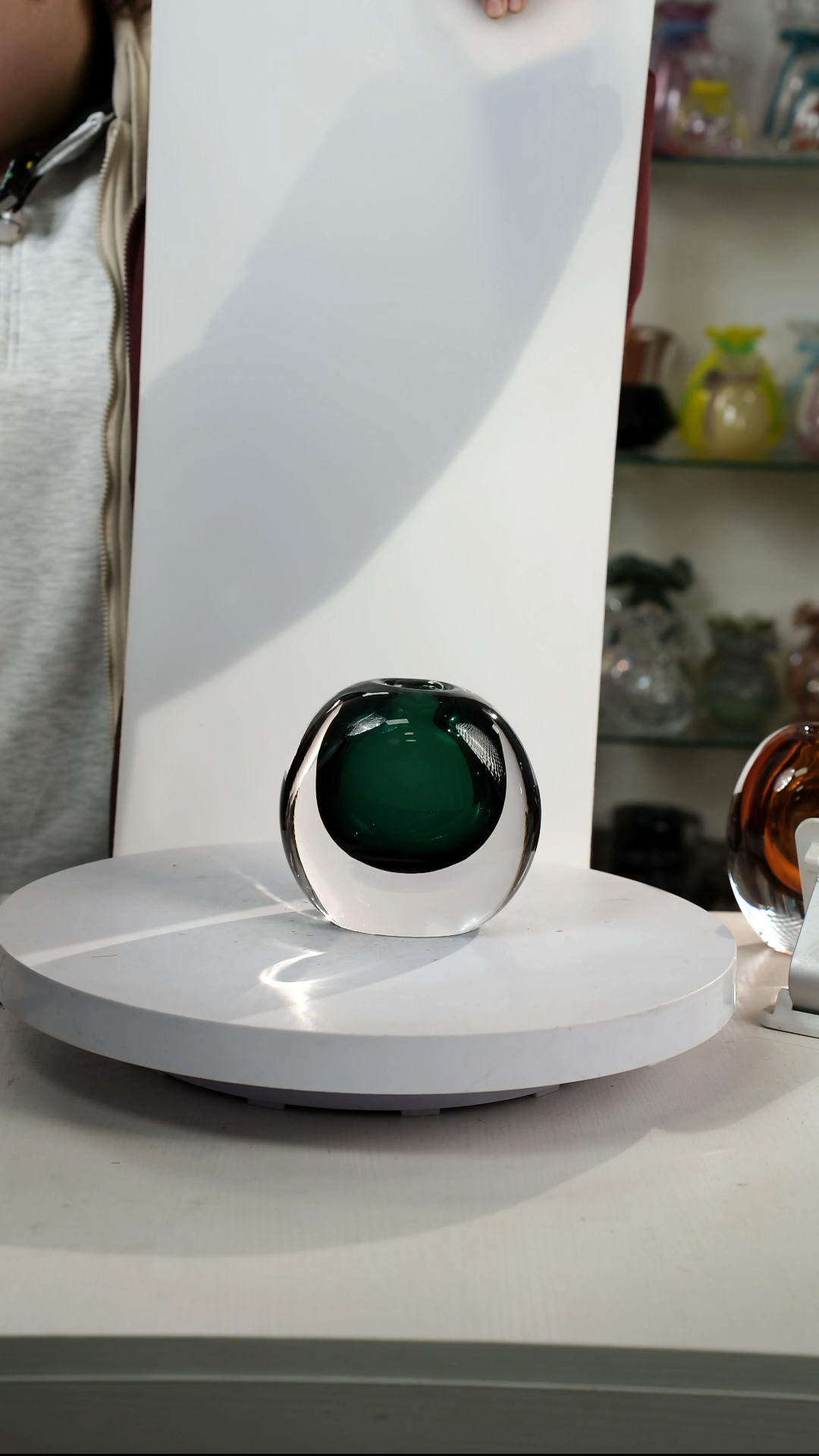【闪购商品】琉璃【弘扬】高14轻奢琉璃花器正常手工痕迹