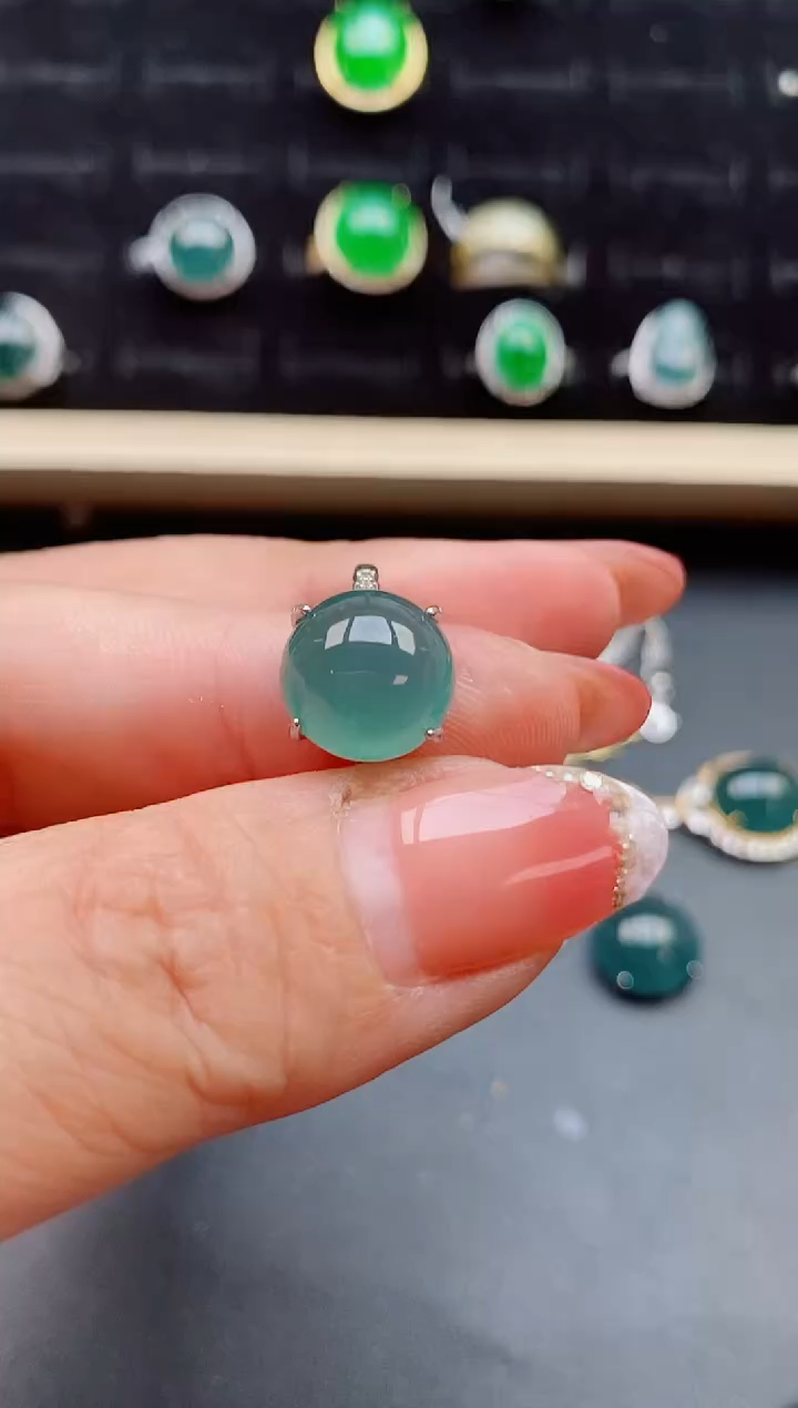 【闪购商品】翡翠戒指银S925镶嵌12112