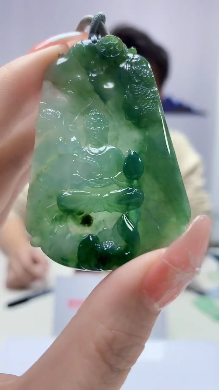 【闪购商品】定制翡翠未镶嵌1502DD-毛货挂件171