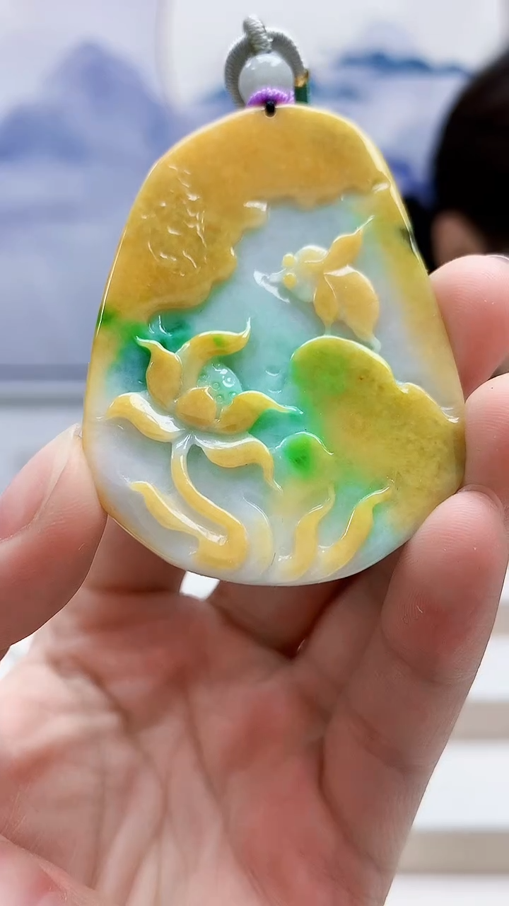 未镶嵌定制翡翠5145lr-毛货挂件110