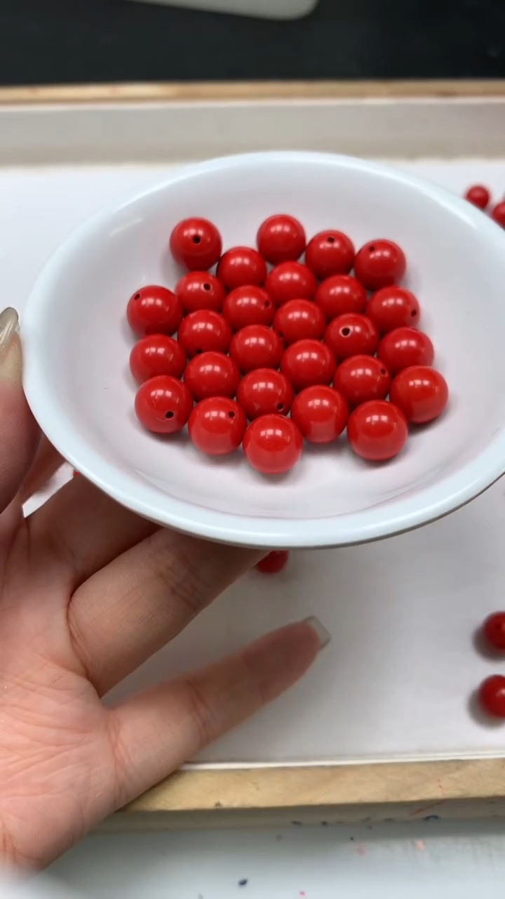 未镶嵌散珠玛瑙/玉髓B1995 红 砂10mm 10个8.8元