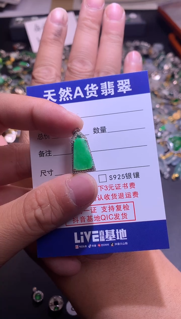 【闪购商品】翡翠吊坠(不含链)银S925镶嵌1