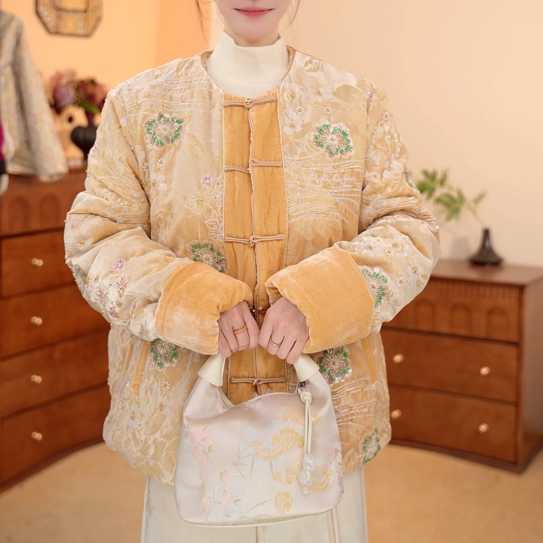 秋锦合｜新中式百搭女士时尚复古气质国风棉服外套-6454