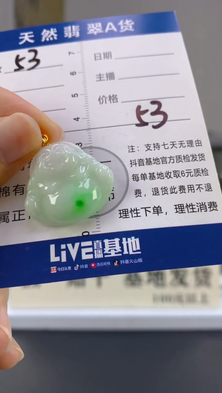 【闪购商品】翡翠颈饰18K金镶嵌天然A货翡翠