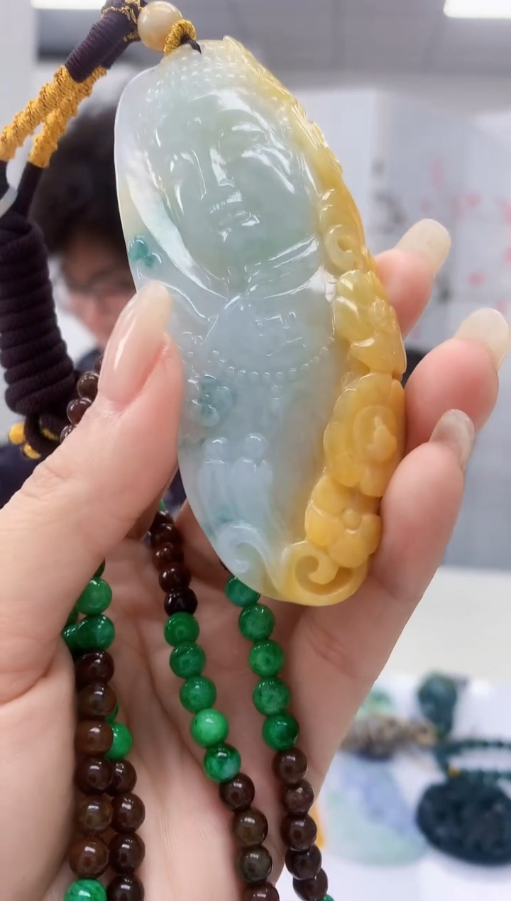 【闪购商品】定制翡翠未镶嵌4688lr-毛货挂件送珠链