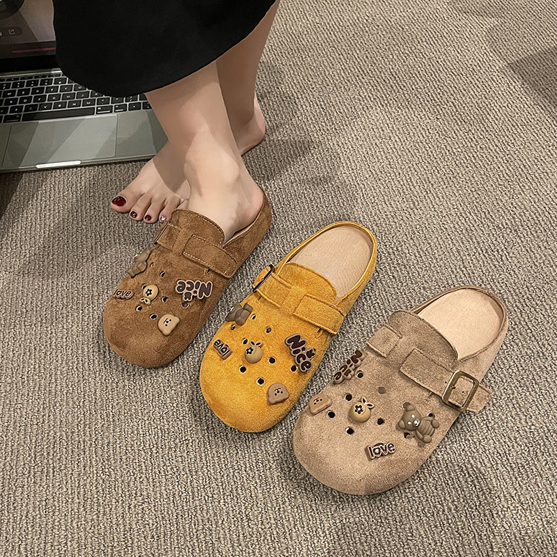 【交个朋友专属】珍妮姿/复古博肯鞋2025新款女百搭休闲包头半拖鞋b