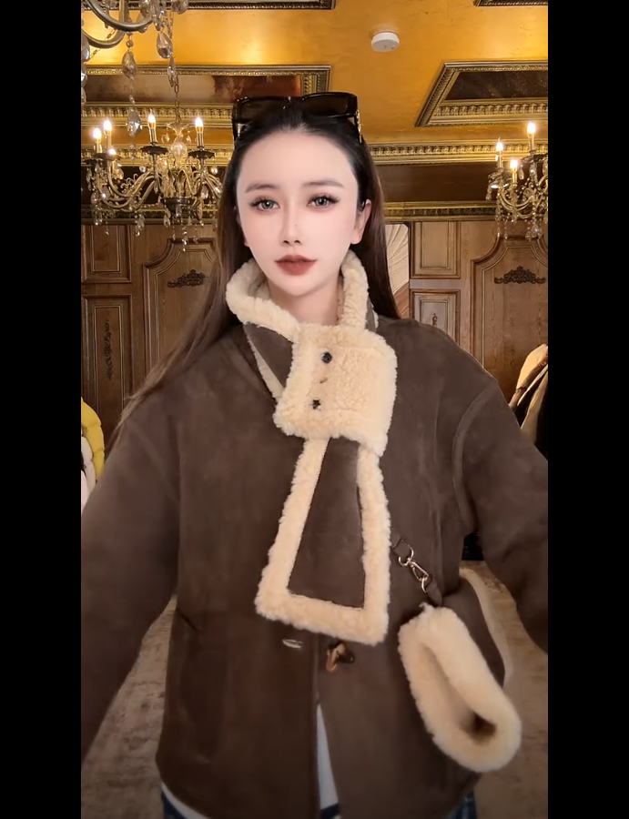 HERDERS 短款圆领颗粒羊毛外套 257835