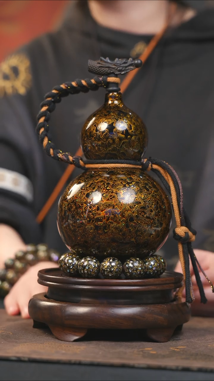 【闪购商品】YU194漆艺酒葫芦不包手串及旋转底座