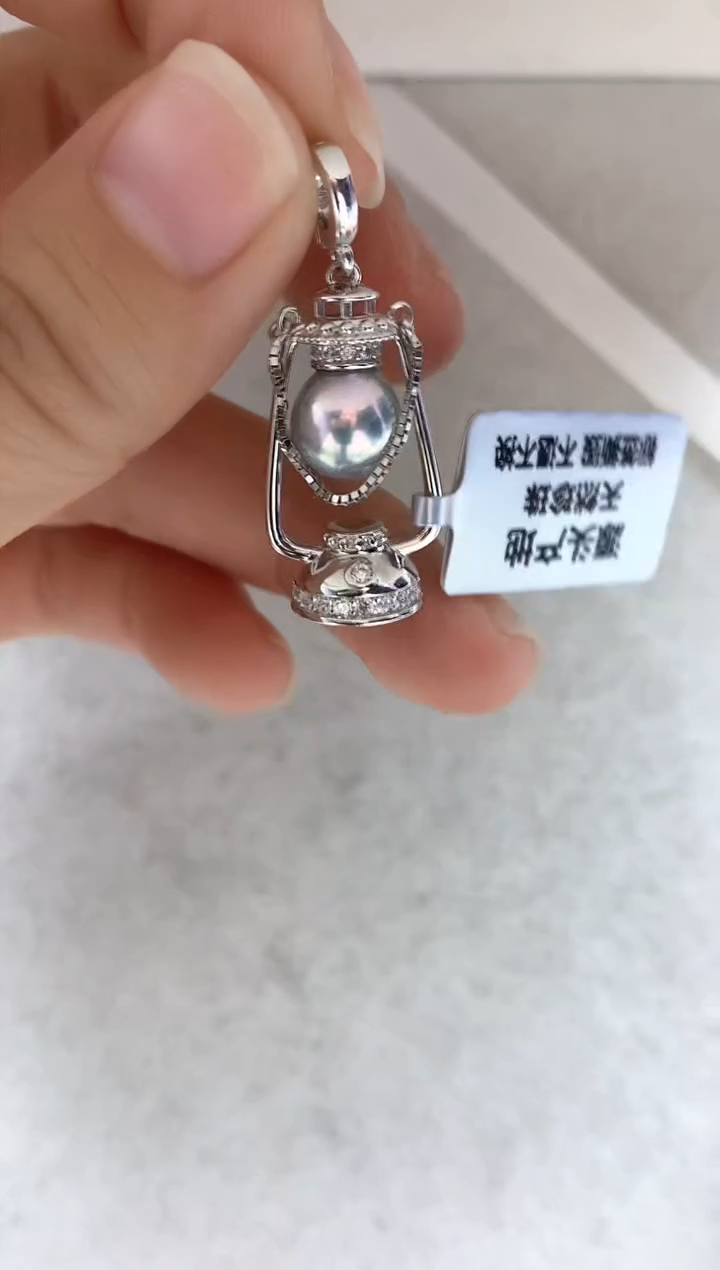 吊坠(不含链)银S925镶嵌海水珍珠吊坠