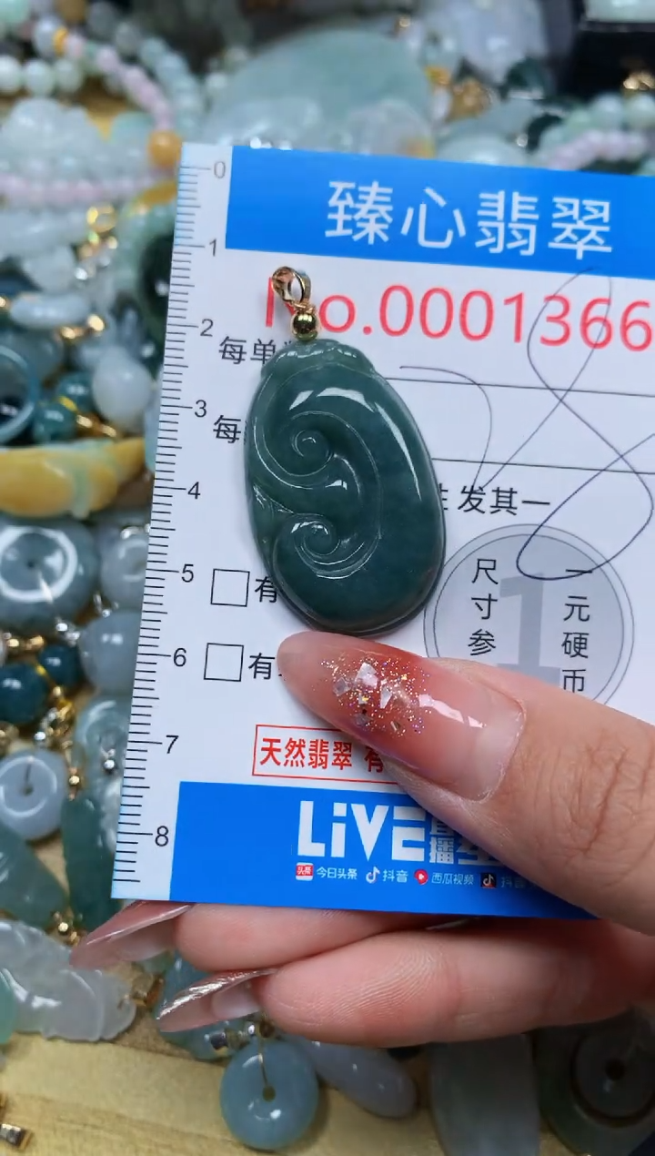 翡翠未镶嵌颈饰含绳0001366