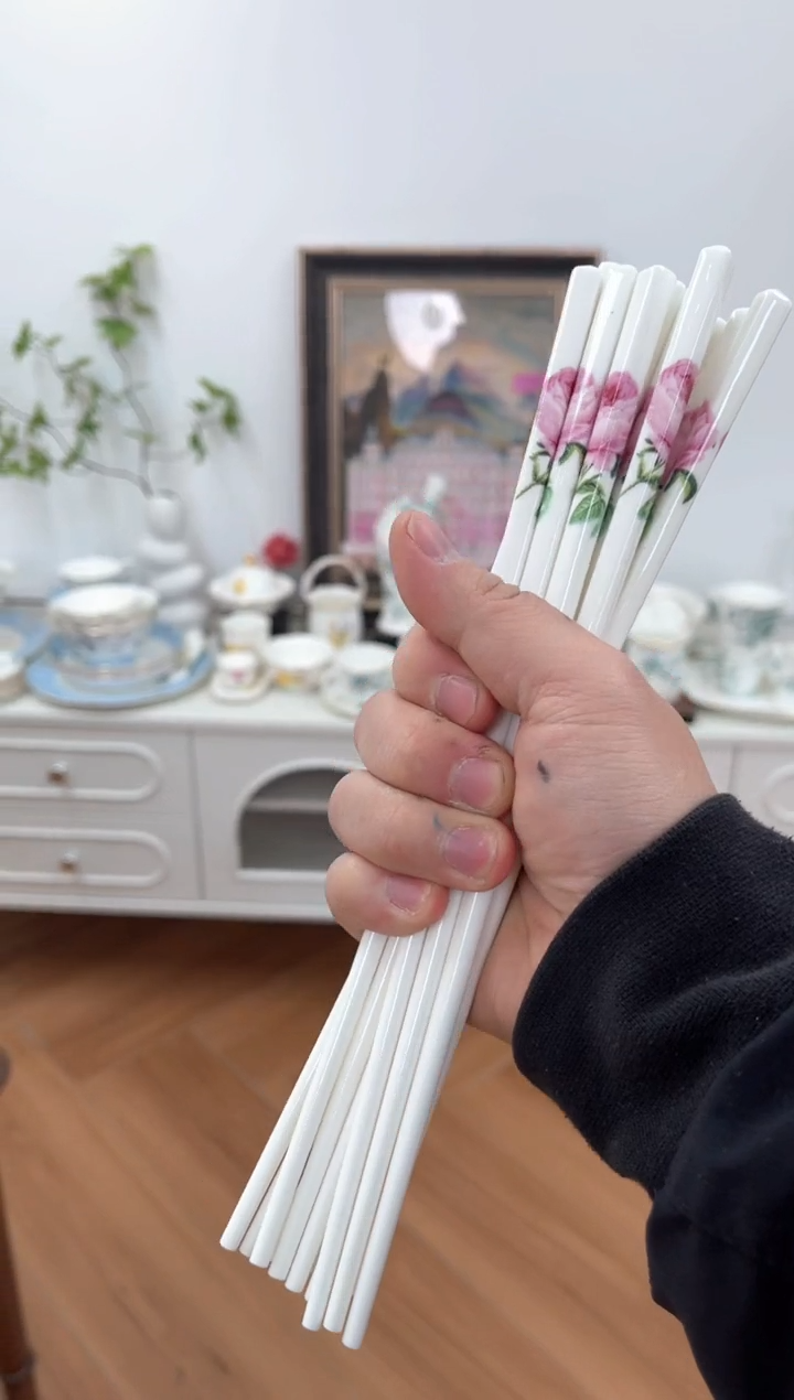 【闪购商品】碗玫瑰花筷子5双——