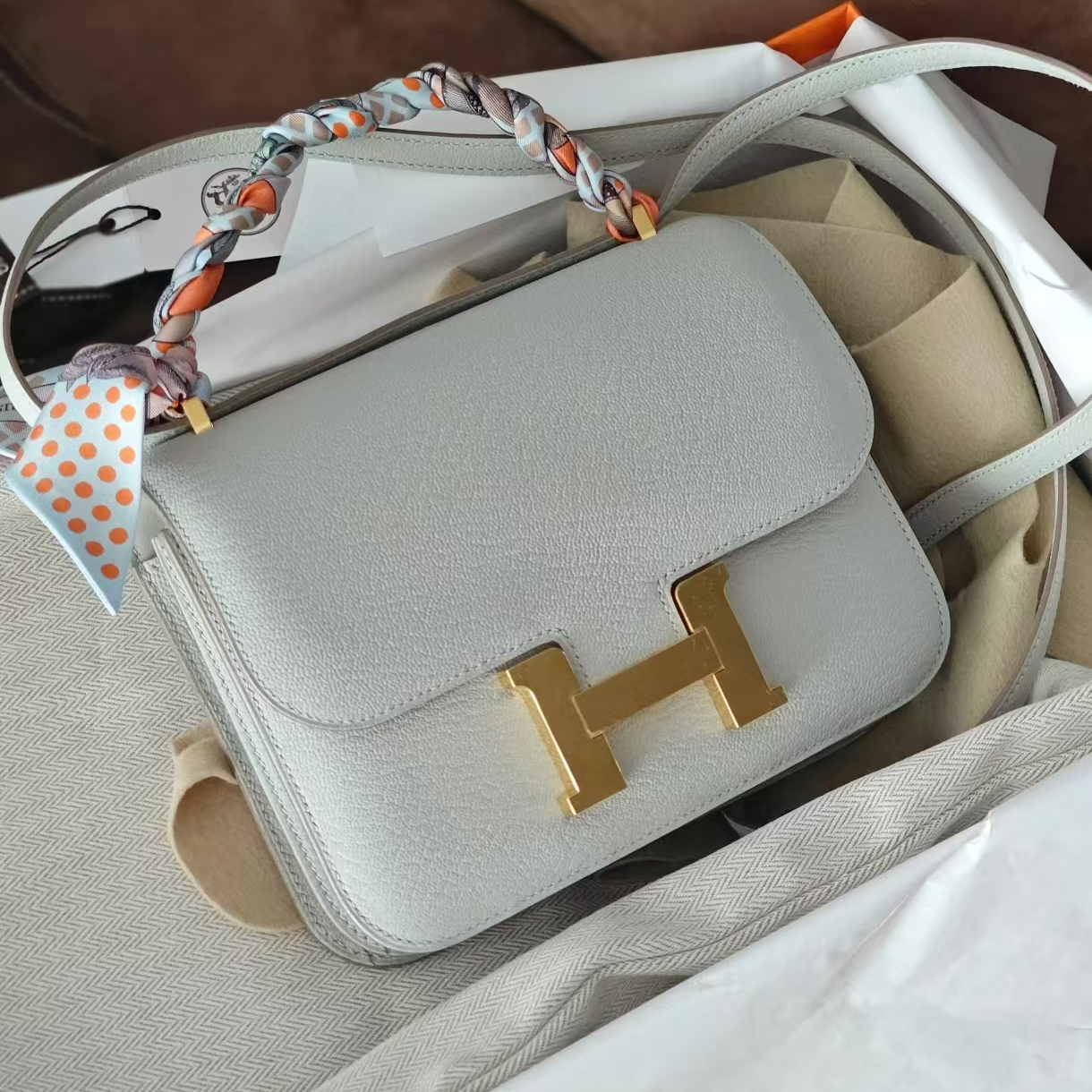 99新 Hermes/爱马仕 安洁利严选康康/BK0130700 单肩包