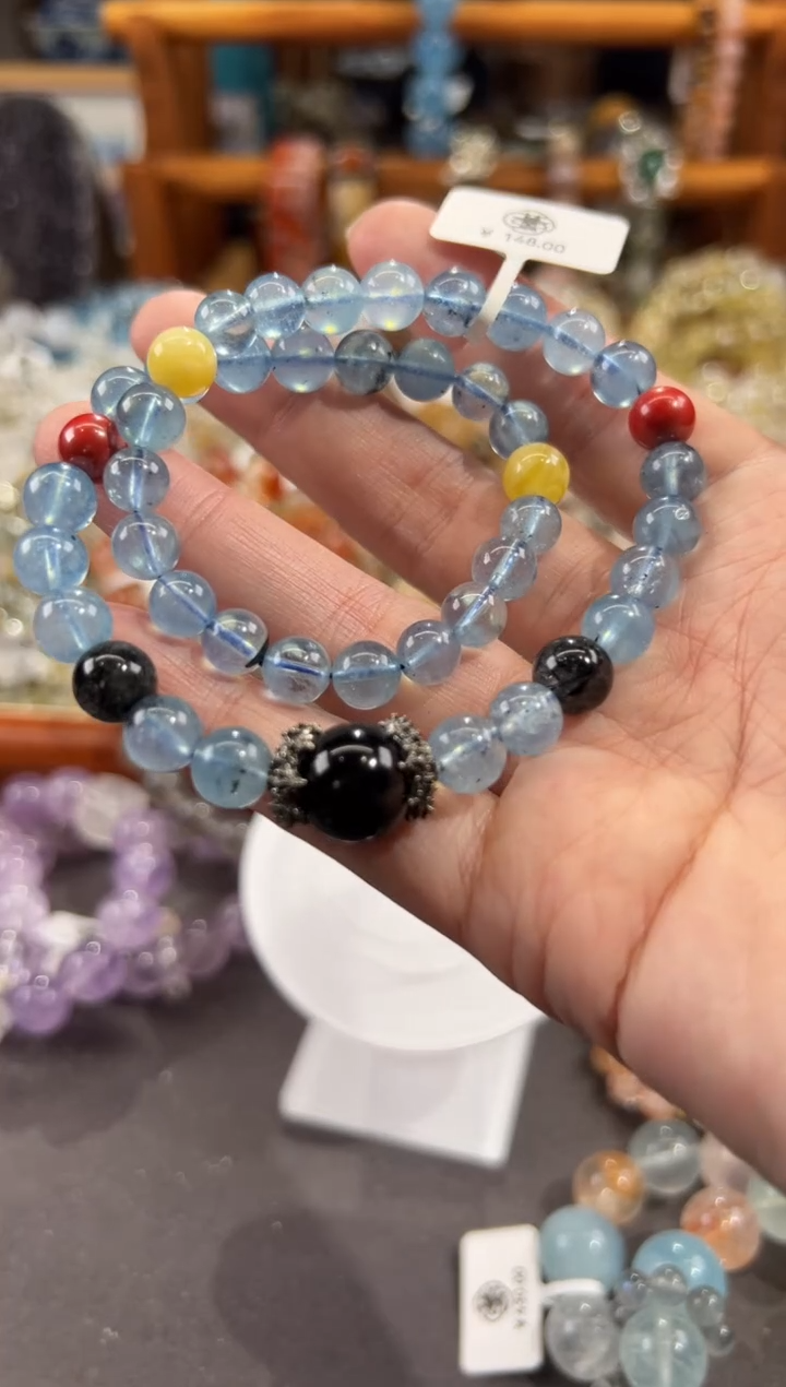 【闪购商品】海蓝宝石手链合金定制款 门门的打工日常