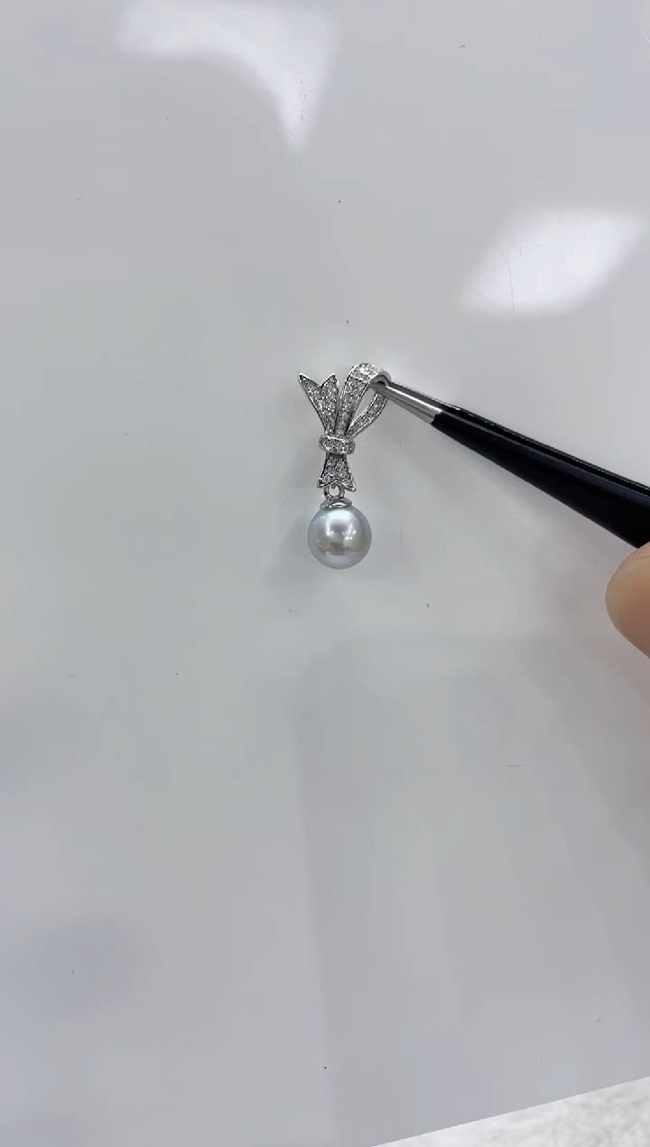 【闪购商品】海水珍珠吊坠(不含链)银S925镶嵌海水珍珠吊坠