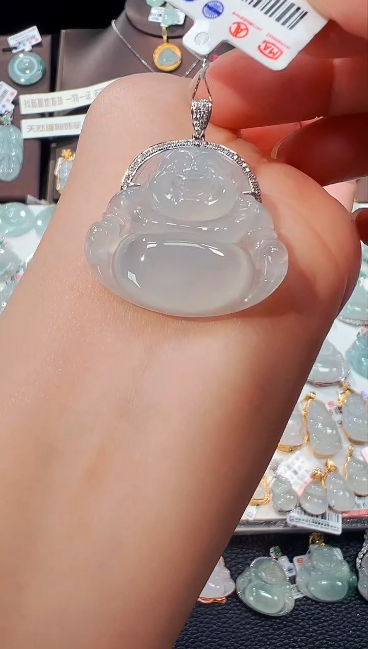【闪购商品】翡翠吊坠(不含链)18K金镶嵌佛公吊坠903