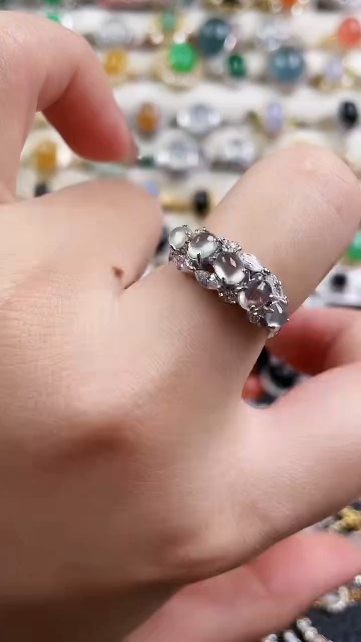 银S925镶嵌戒指翡翠133