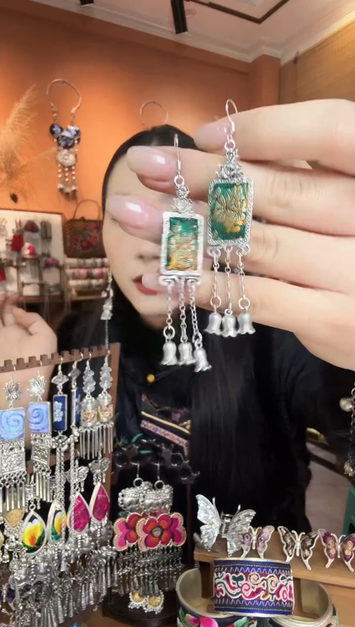 刺绣纯手工民族风耳环