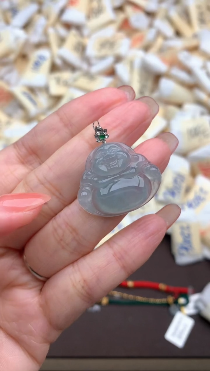 【闪购商品】翡翠挂件18K金镶嵌一