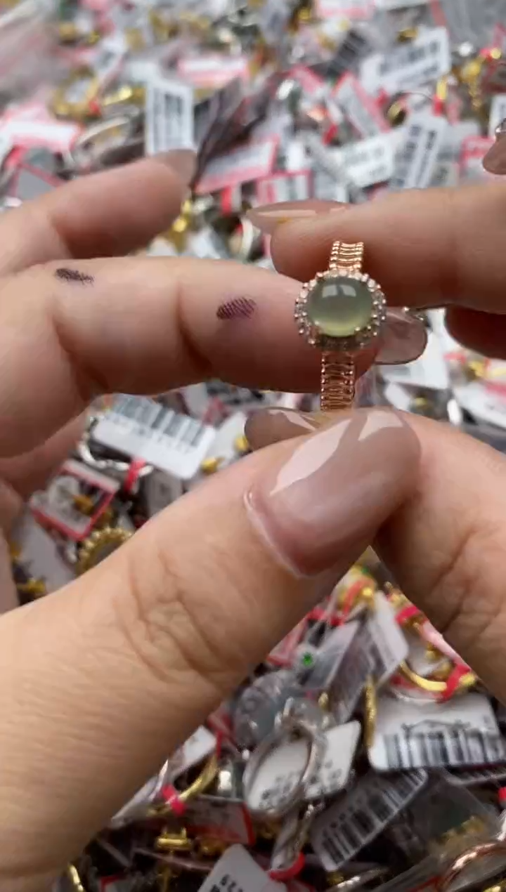 【闪购商品】翡翠戒指银S925镶嵌55555---9