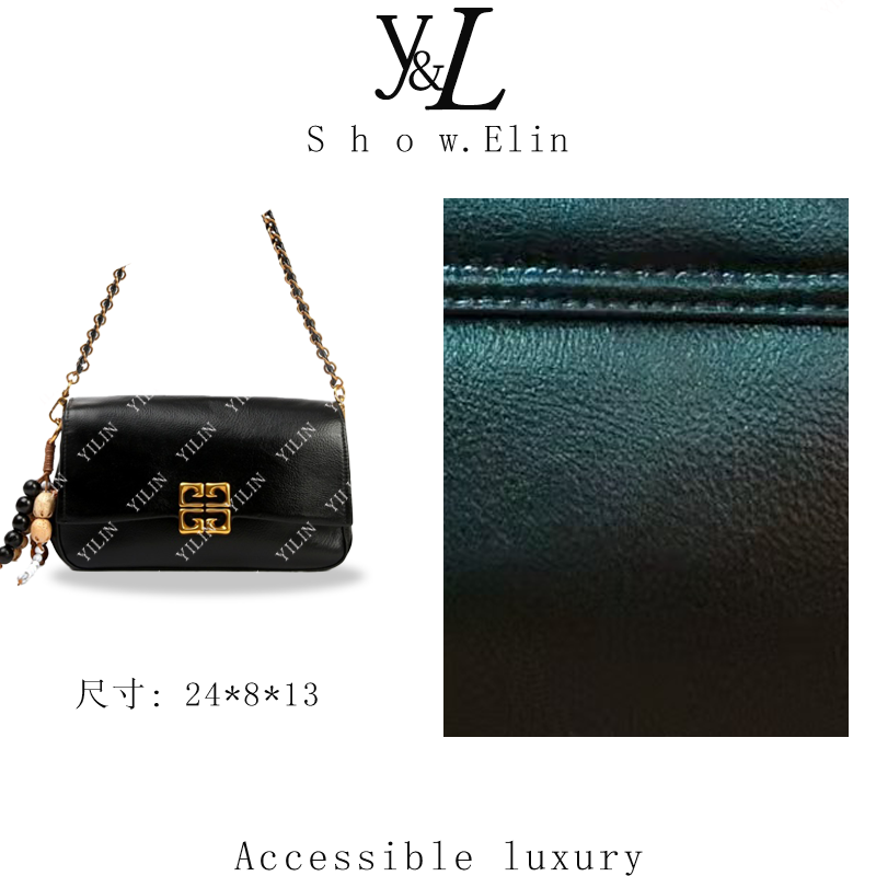 【依琳定制】女士潮流时尚经典气质手拎单肩包SKL-7632-黑色