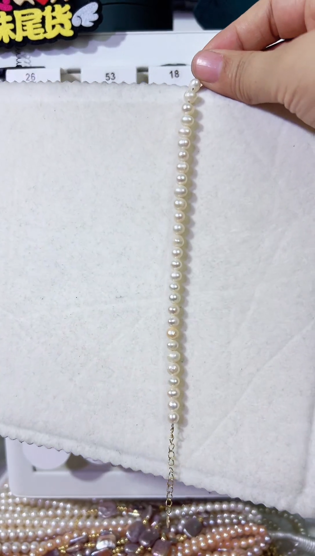 淡水珍珠手绳银S925镶嵌珍珠手链
