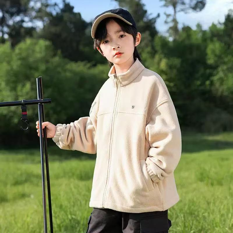 510072 韩版儿童男女休闲日常百搭秋冬双面绒外套